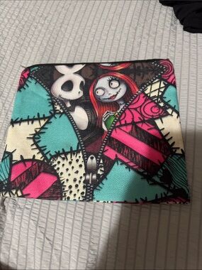 The Nightmare Before Christmas Patchwork Cosmetic Pouch - Teal Pink
